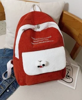 

Women's Color Block Backpack Lightweight Fashion Daypack Cartoon Design School Bags