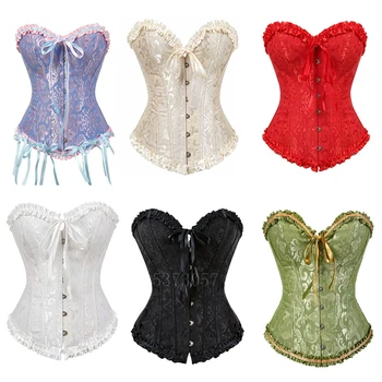 

7colors Vintage Medieval Bustier Women Girls Renaissance Court Waist Lace Bandage Corset Vest Sexy Carnival Party Top Plus Size