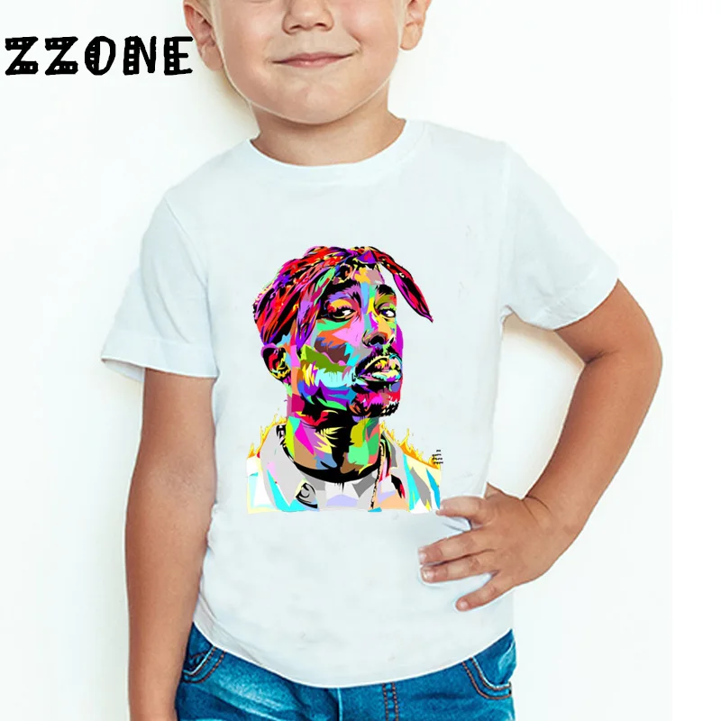 T-shirt impressa infantil Tupac 2pac, Hip Hop