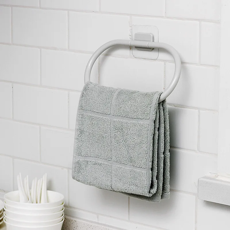 WBBOOMING 30 Degree Angle Towel Bar Bathroom Kitchen Wall-mounted ABS Towel Rack Bathroom Self Adhesive Door Wall Hanging Holder
