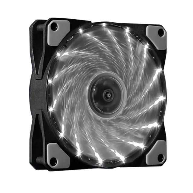 120mm pc computer fan 4 LED Light 12CM Fan PC CPU Cooling Cooler Fan for Computer Case CPU Cooler Radiator Computer Accessories White2