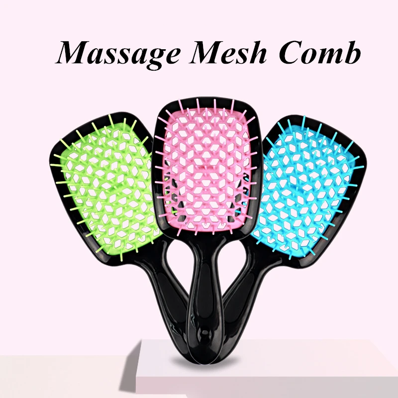 

1PC Hair Brush Scalp Massage Grid Comb Women Hairbrush Wet Curly Health Care Comb for Salon Hairdressing Styling Tool G0716