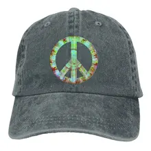 Peace Tye Dye Джинсовая Шляпа Регулируемая унисекс Повседневная Бейсболка