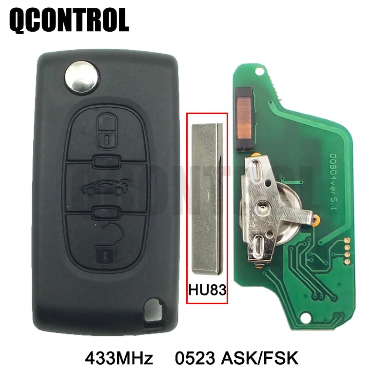 Пульт дистанционного управления для автомобиля QCONTROL с 3 кнопками PEUGEOT 807 407 308 307 CC SW