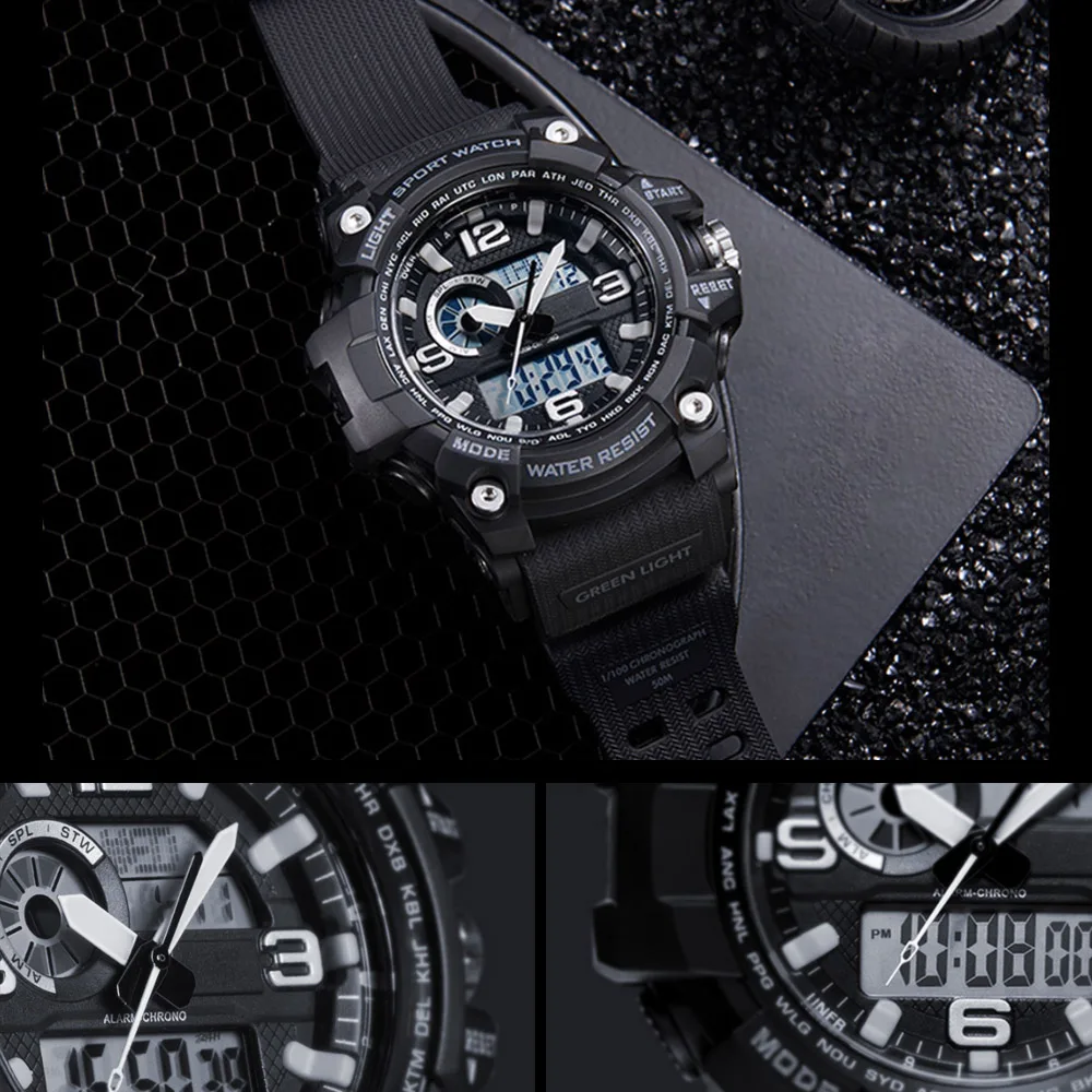 Xiaomi TwentySeventeen Outdoor Dual Display Electronic Watch Dial Dual Time Display Countdown Waterproof Sport Digital Watch New (9)
