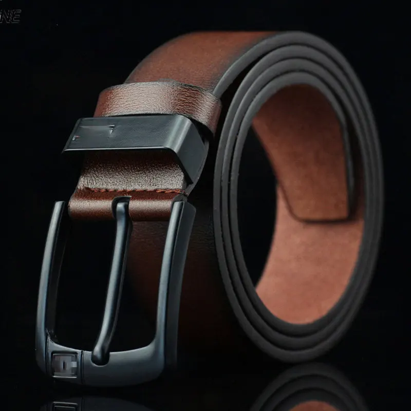 Scione 110-125cm Leather Belts for Men Retro Casual Pin Buckle Fashion British Style Jeans Waistbands Strap Male Belt PU Leather