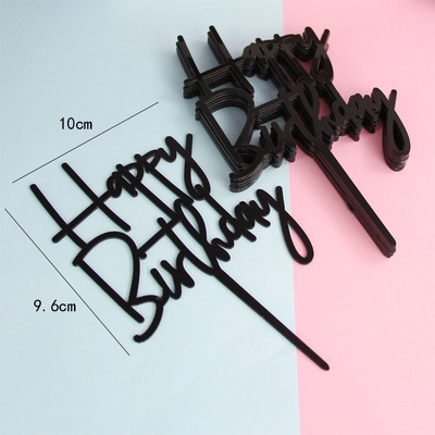 Cake Decorations Topper Acrylic Happy Birthday Cake Topper Sign Boy&Girls Birthday Cakes Dessert Decor Cakes Decor Supplie