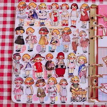 

34pcs Retro doll Scrapbooking Stickers Decorative Sticker DIY Craft Photo Albums