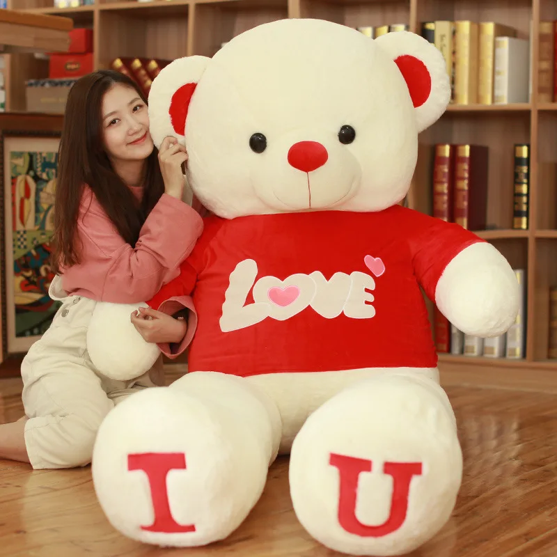 Дропшиппинг для девочек Популярный американский гигантский плюшевый медведь плюшевый шарф для куклы футболка плюшевый медведь игрушка выпирающий плюшевый медведь кукла подарок для влюбленных - Цвет: 4