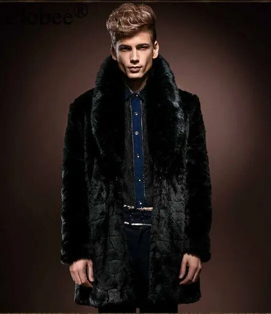 2019 зимняя винтажная мужская длинная парка из искусственного шубы меха ветровка