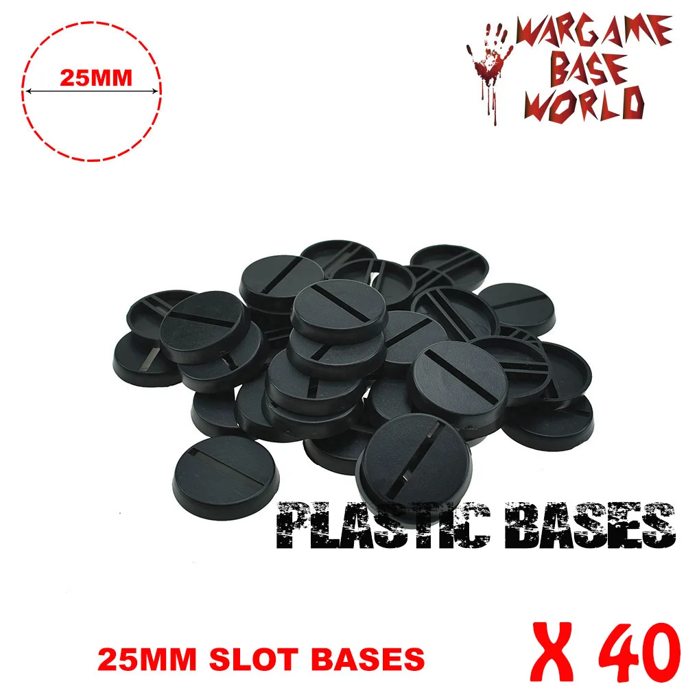 Bases de ranura redonda para miniaturas de juegos y otros wargames, 40 Uds., 25mm