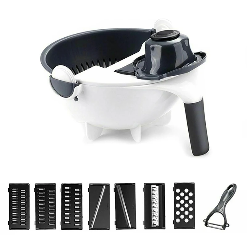 Черный Magic Rotate Vegetable Cutter Slicer Chopper Portable Grater Kitchen Tool TB Sale - Цвет: Черный