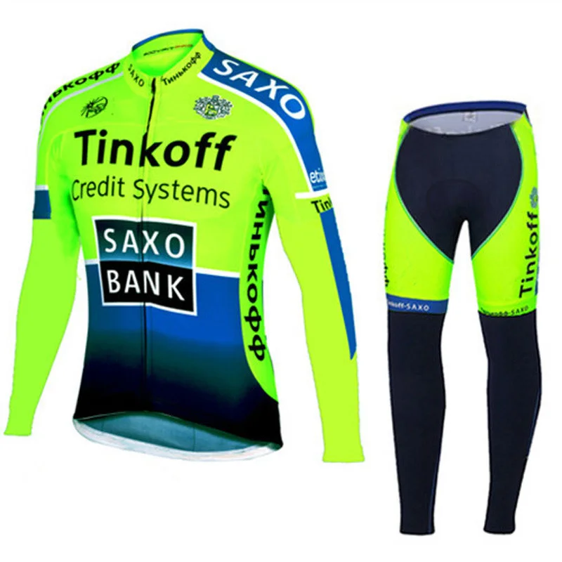 Jersey And Pants Tinkoffing Pro Велоспорт Джерси Набор длинный рукав, дышащий MTB велосипед одежда для велоспорта Ropa Maillot Ciclismo - Цвет: Jersey And Pants