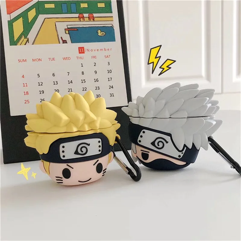 

3D NARUTO Hatake Kakashi Uzumaki Naruto Case for Airpods 1 2 Earphone Box Cover Soft Bluetooth Wireless Protect Case for Airpod