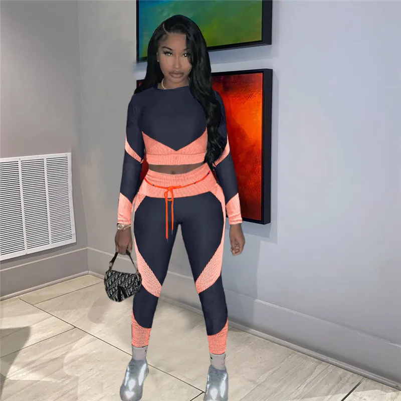 

Running Tracksuit Sportswear 2 Piece Set Top and Pants Suit Jogging Femme Fitness Matching Sets for Women Sport Suit