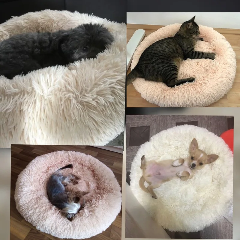 Removable Donut Long Plush Pet Dog Bed Kennel Round Bed Winter Warm Sleeping Lounger House Soft for Medium Large Dogs Washable Removable Donut Long Plush Pet Dog Bed Kennel Round Bed Winter Warm Sleeping Lounger House Soft for Medium Large Dogs Washable