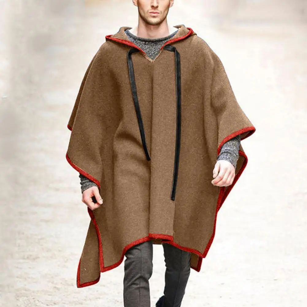 Vintage Poncho Men Oversized Hooded Irregular Trench Punk Male Outerwear Fashion Coats Cloak Hood Solid Color Cape Female trench coat,casual men jacket
