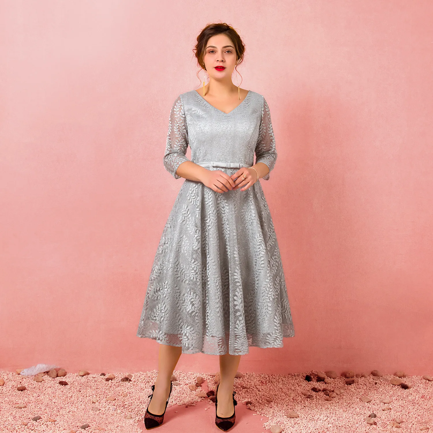 Вечерние платья 2019 модные трапециевидные вечерние с v образным вырезом длиной до