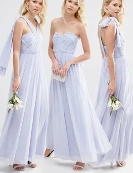 

Convertible Style Sexy Chiffon Party Wedding Bridesmaid Dresses Floor Length Blue Dresses for Bridesmaids Vestido QQ-82
