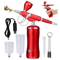 Fácil uso sem fio portátil airbrush compressor parada de partida automática kit escova de ar pessoal sem fio ladys presentes
