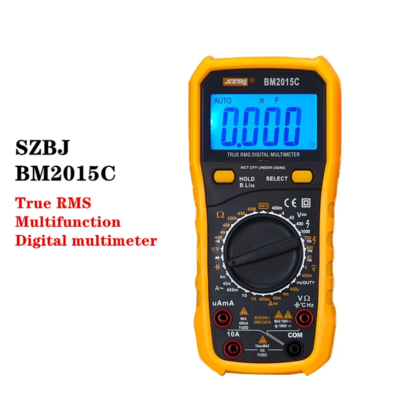 SZBJ BM2015C Цифровой мультиметр большой конденсатор 10000 мкФ Высокая точность универсальный настольный True RMS