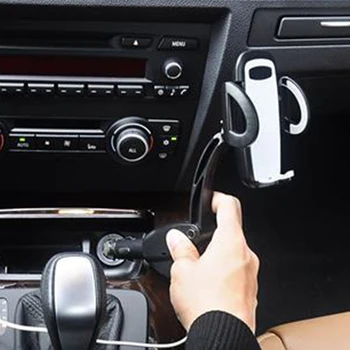 

Adjustable Angle Car Lighter Easy Install Fast Non Slip Firmly Supporting Dual USB Port Charger Universal Phone Holder