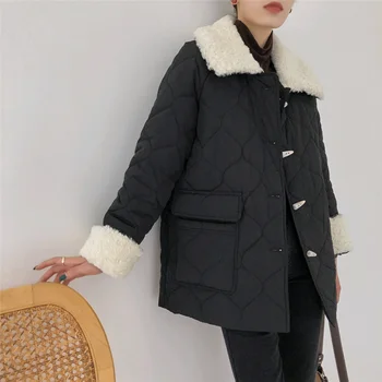 

2020 New Winter Women Coat Elegant Solid Warm Coats Female Loose Thick Jacket Office Lady Work Wear Outwear Long Sleeve Tops