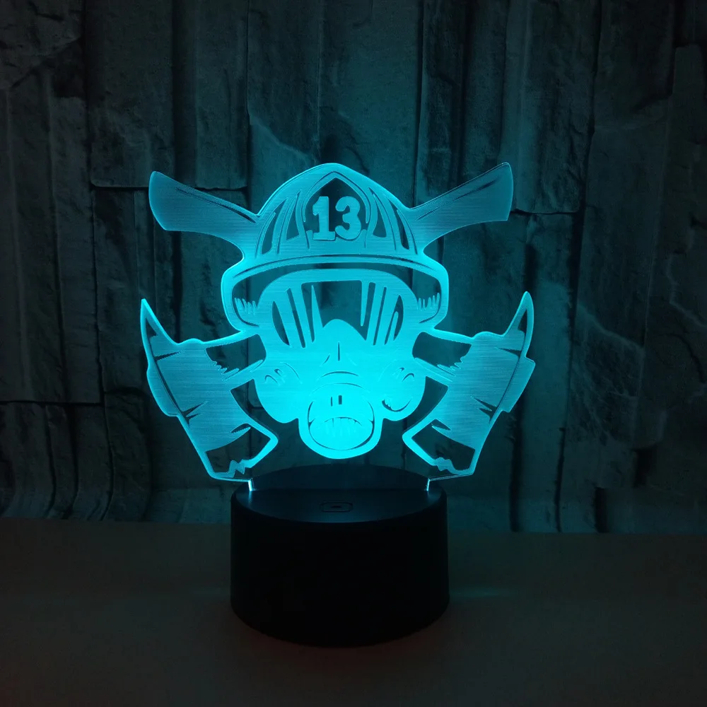 

Cross Border Electricity Supplier Hot Selling New Style Fire Mask 3D Colorful Touch Lamp Touch Remote Control 3D Lamp 3D Visual