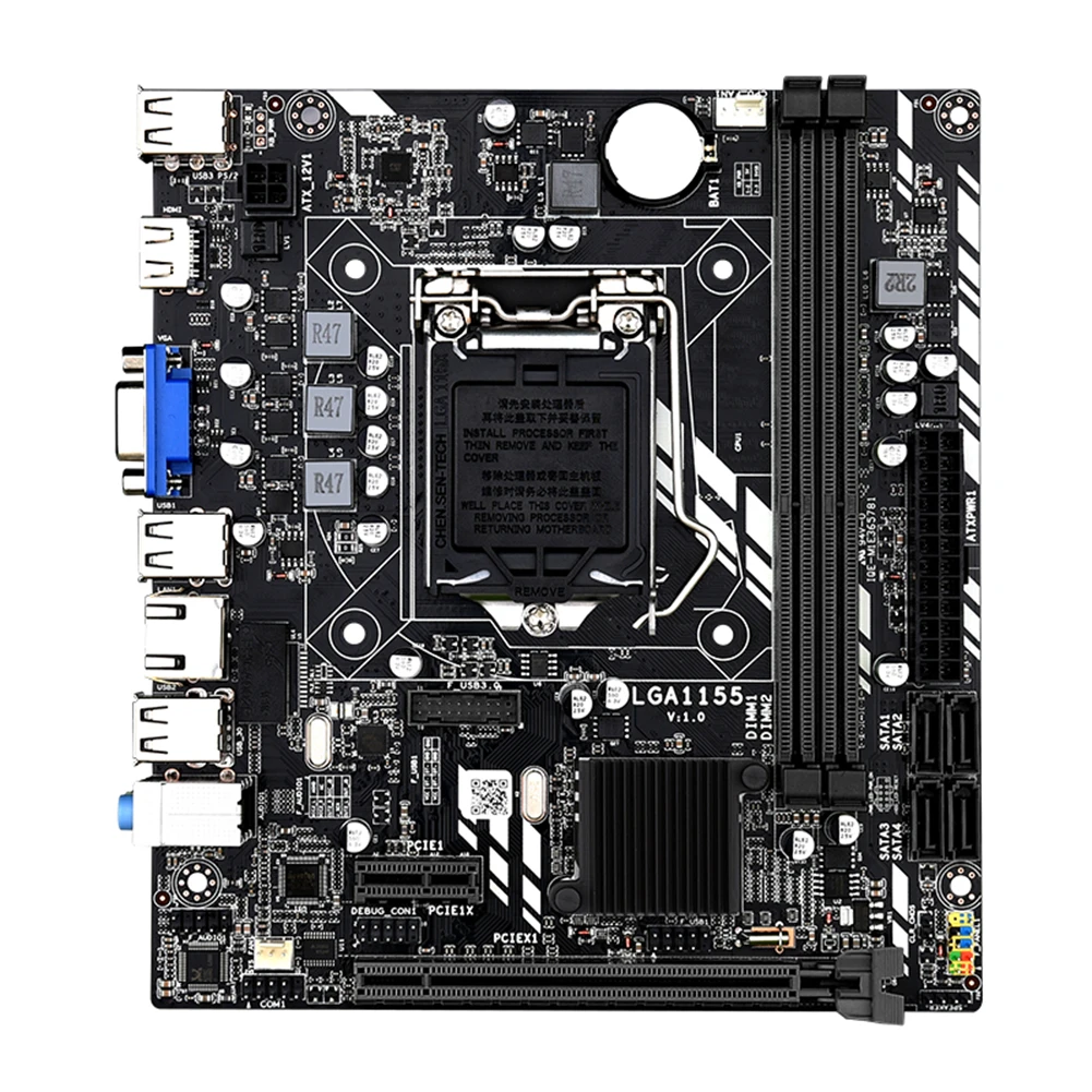 Микро материнская плата Placa mae H61 LGA 1155 разъем DDR3 ПАМЯТЬ VGA PCI E для Intel LGA1155 I3 I5 I7 Xeon
