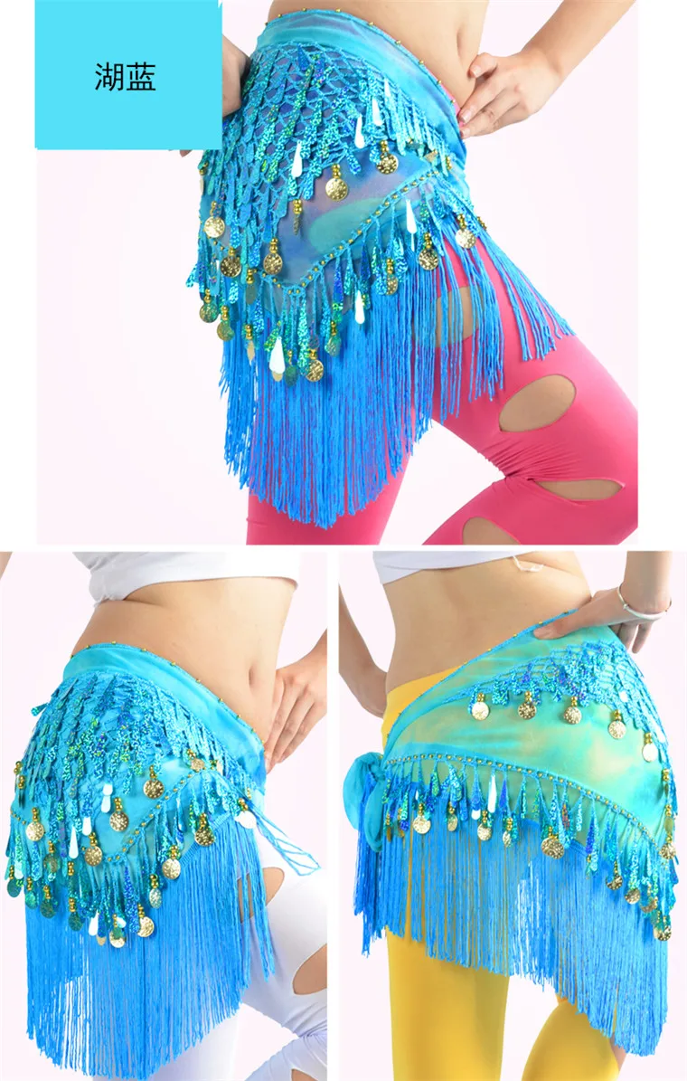 Accesorios de danza del vientre cinturones de danza del vientre triangular bufanda de cadera lentejuelas bandage danza cadena