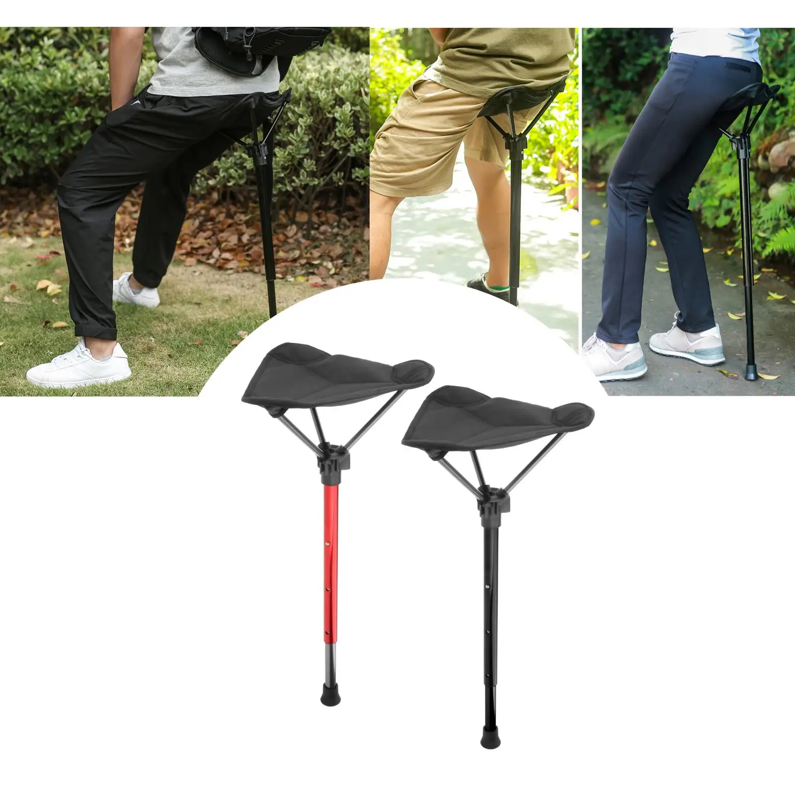 Tripod Folding Stool Concerts Slacker Chair Concert Telescopic Seat Cushion Portable Stand Stool Concerts Activities Seat retractable stool