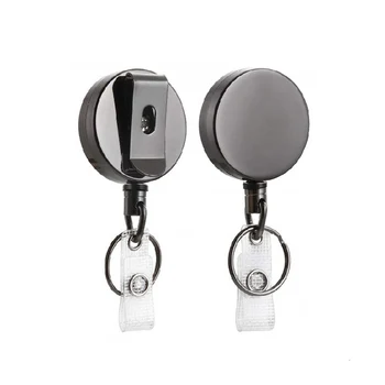 

2pcs Belt Heavy Duty ID Clip Name Card Lanyard Office Retractable Keychain Pull Badge Holder Reel Metal Recoil Key Ring