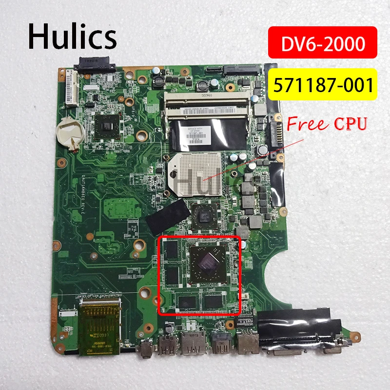 Hulics оригинальная 571187-001 материнская плата для ноутбука hp Pavilion DV6 DV6-2000 571187 DAUT1AMB6E0