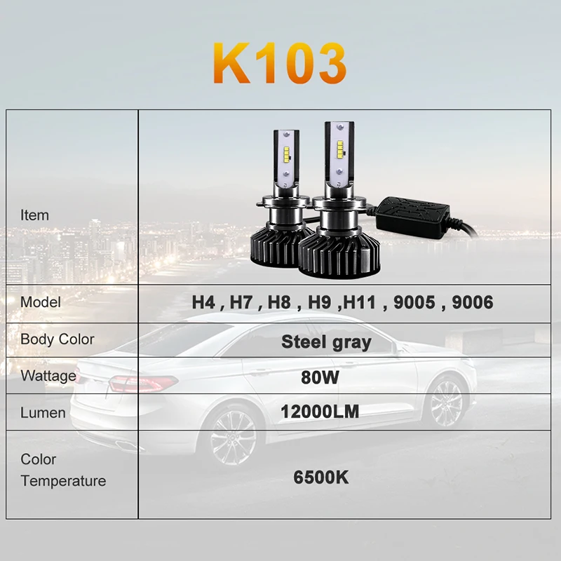 HLXG автомобиля светодиодный h11 12V 80W 12000LM помощи при парковке h8 головной светильник