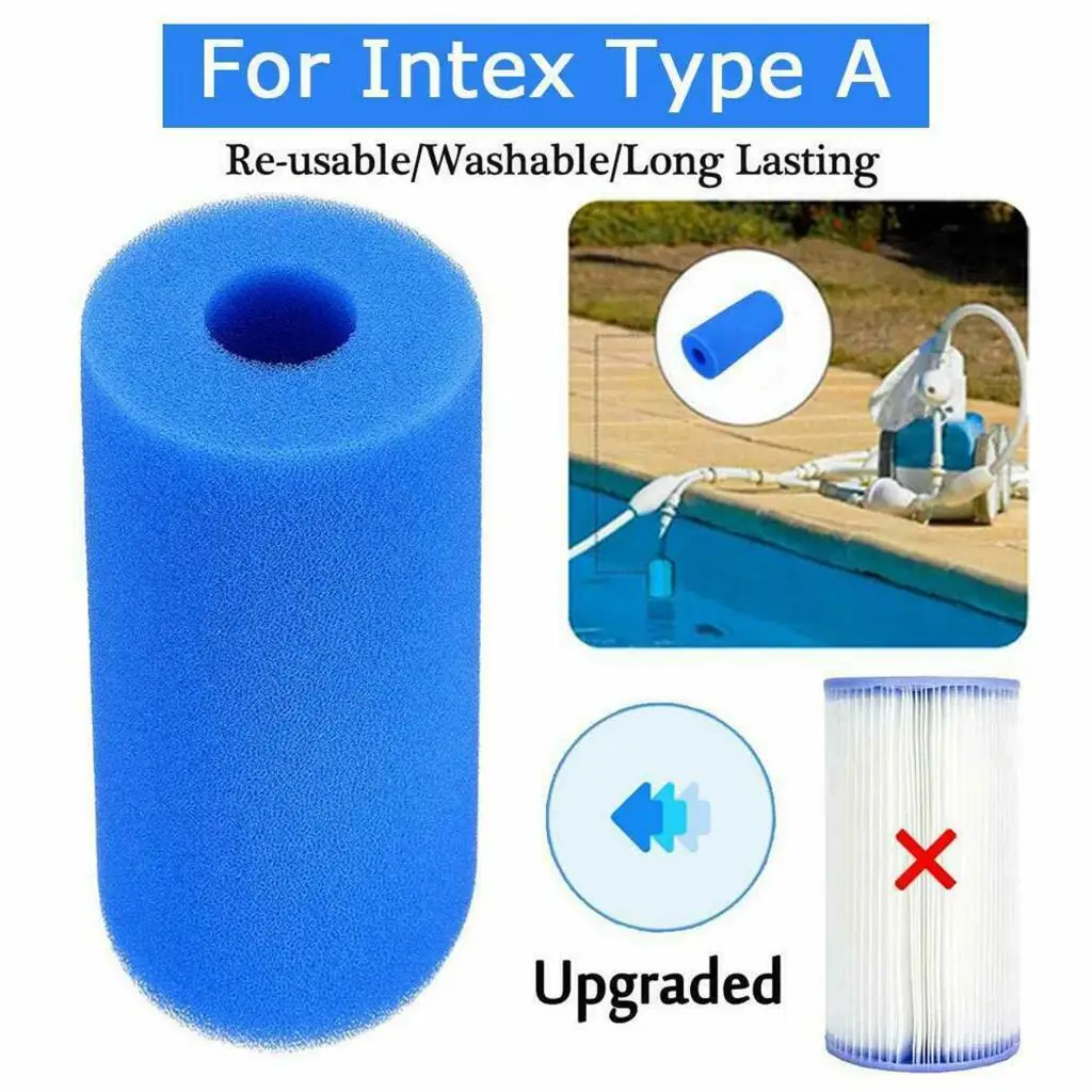 New For Intex Type A Swimming Pool Filter Pump Foam Sponge Cartridge Blue