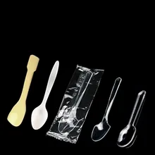 Одноразовая маленькая пластиковая ложка для мороженого, десерта, прозрачная Хрустальная ложка