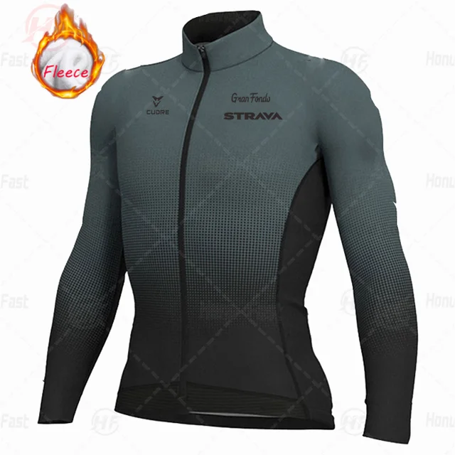 STRAVA 2022 Men Winter Fleece Cycling Jersey Set Keep warm Cycling Clothing  Mountian Bike Bicycle Clothes Ropa Maillot Ciclismo Fleece top 7
