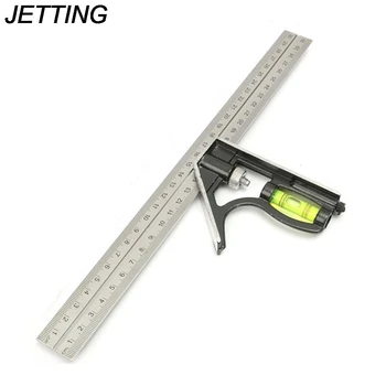 

1PCS Stainless Steel Precise Measuring Tools Aluminium Combination Square Diy Workshop Hardware Angle Spirit Level 12" (300mm)