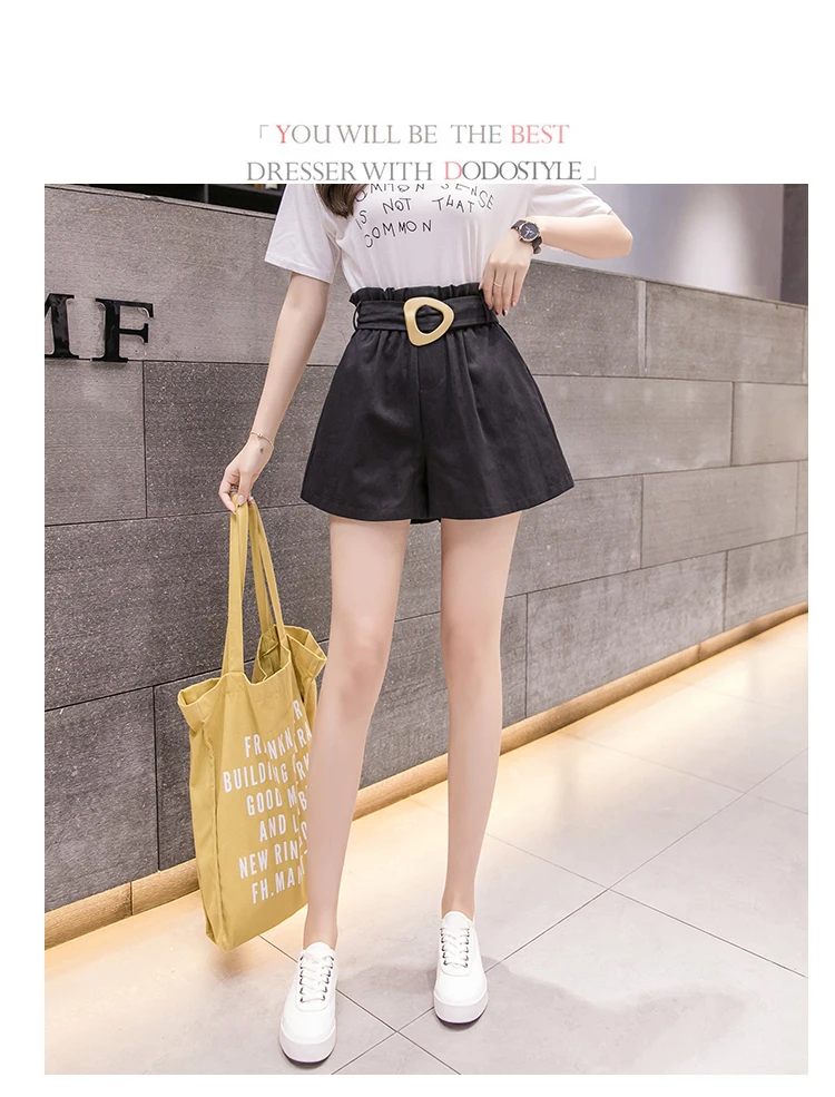 New autumn High waist Elastic shorts women fashion elegant Korean version female shorts