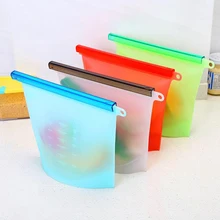 1000ml Reusable Silicone Food Storage Bags Great as Fridge Vegetable Drawer Organizer Keep Fresh Containers Freeze Sack