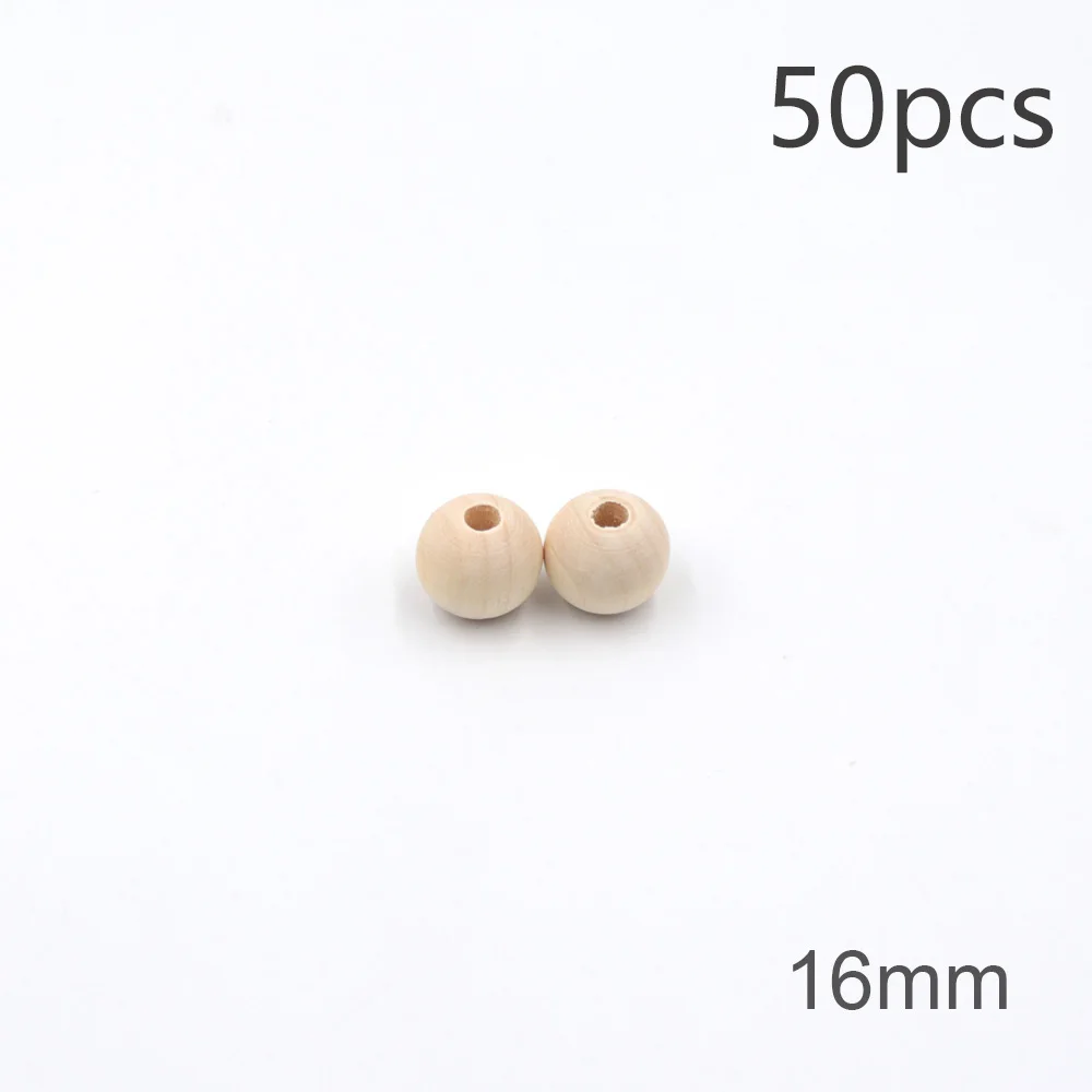 16mm 25/50 шт деревянные бусины для самостоятельного изготовления детские игрушки Прорезыватель 12/14/16/18/20/25 мм прорезывания зубов Цепочки и ожерелья деревянные кольца аксессуары для медсестер и подарки - Цвет: 16mm