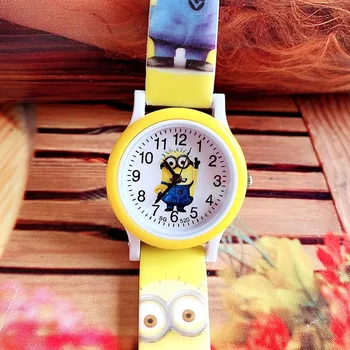 

The new cute children's cartoon minions silicone print belt watch boys and girls not waterproof leisure quartz watch