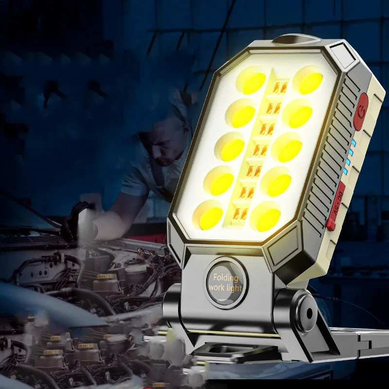 LED Flashlight Portable T6 + COB USB Rechargeable Magnet hook Work Lantern Torch Built-in battery led flashlight led flashlights camping light led torch light