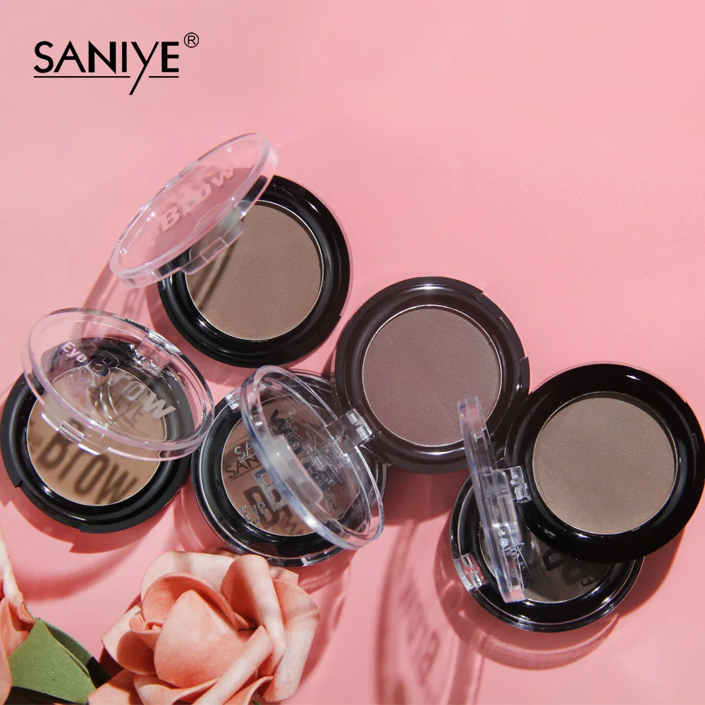 SANIYE Eyebrow Powder Waterproof Eyebrow Natural Delicated Brow Powder Palette Black Brown Color polvo de cejas E0131