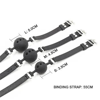 3 Sizes Safety Silicone Open Mouth Gag Ball Bondage Restraints Sex Toys For Women Slave Gag With Open Holes For Couples SP0092 5
