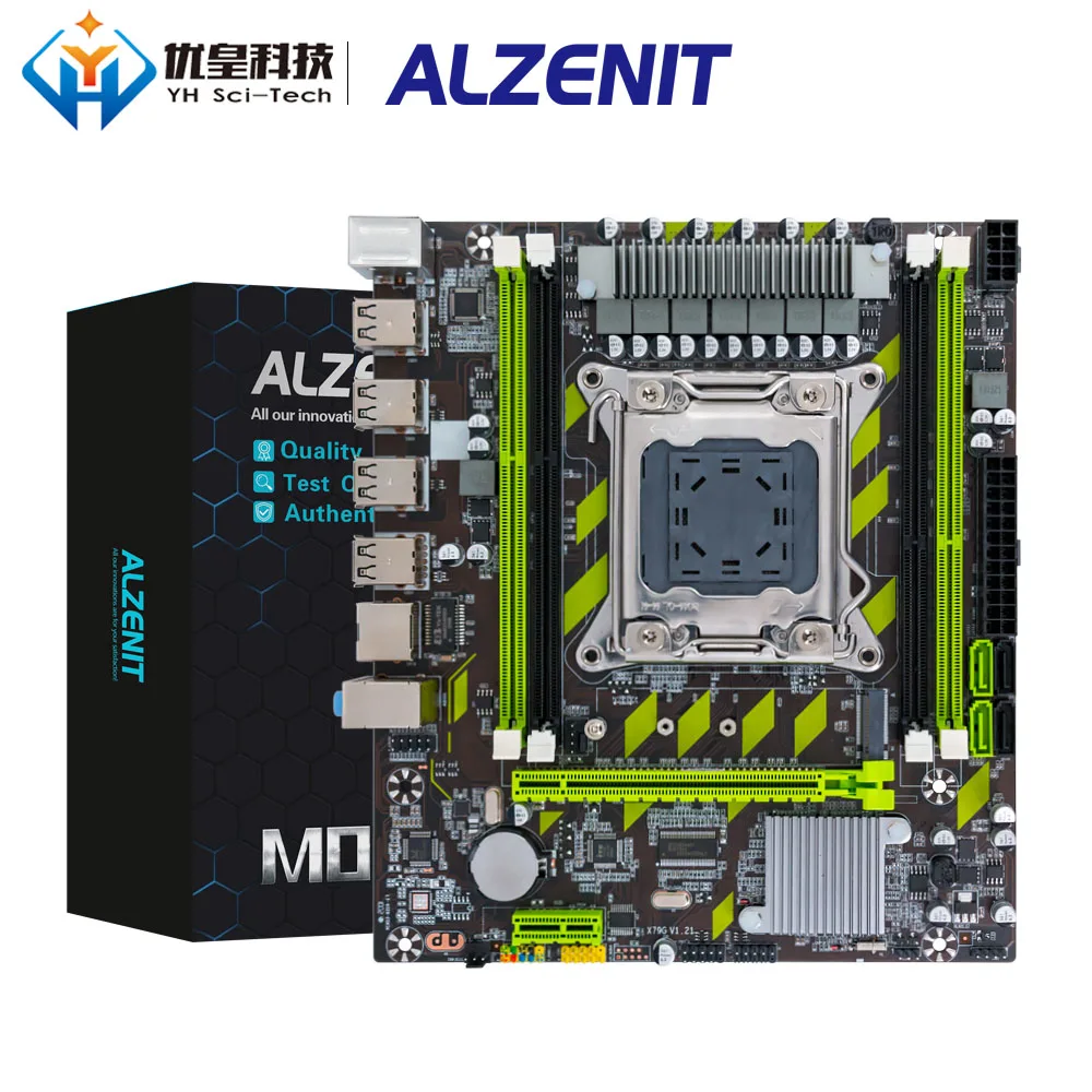 Новая материнская плата ALZENIT X79G Intel X79 LGA 2011 Xeon E5 ECC REG DDR3 64 Гб M.2 NVME USB2.0 SATA3 |