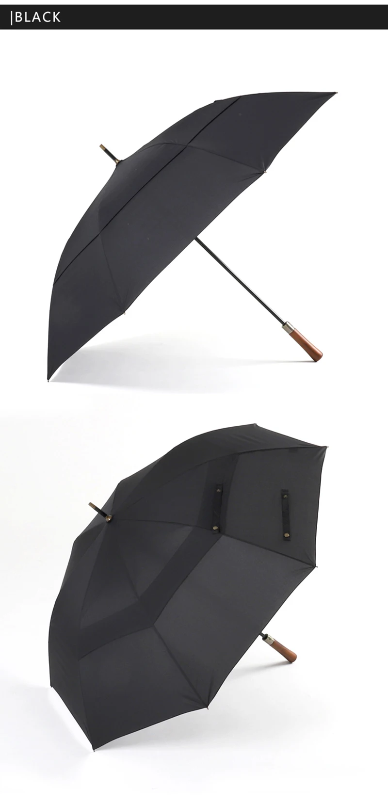 Зонтик grande para hombre, mujer, lluvia, doble capa, a prueba de viento, 8 varillas, манго Ларго, Paraguas automatico