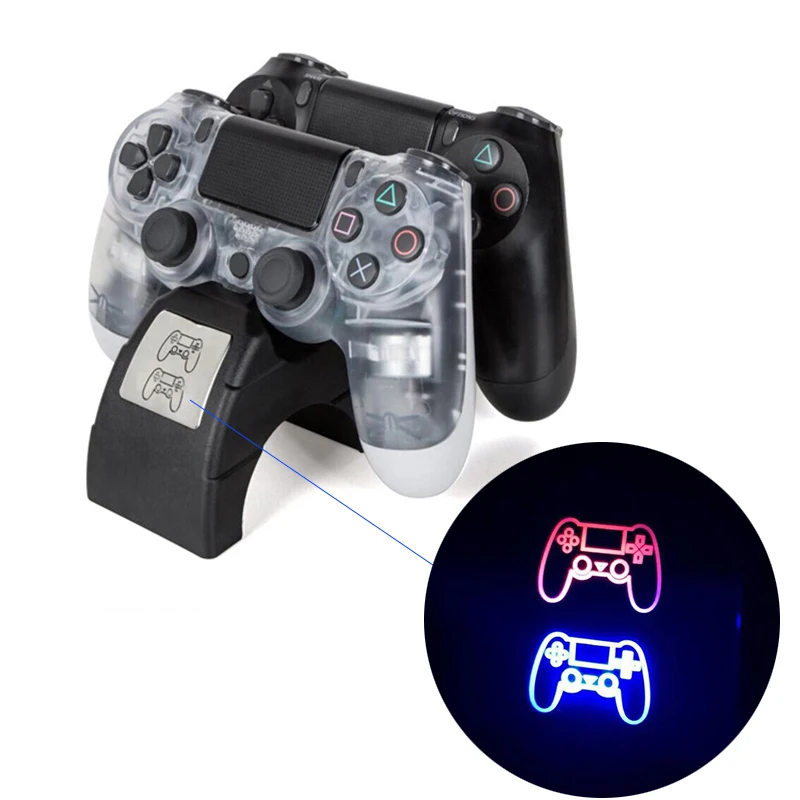 Двойной USB порт игровой контроллер Зарядное устройство Док-станция для PS4 Pro тонкий игровой контроллер со специальным индикатором зарядки