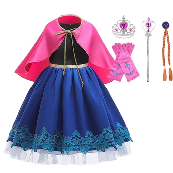 

2020 Snow Queen Princess Costume Kids Dresses For Girls Princess Dresses For Anna Fancy Dress For Girls Kids Birthday Costume