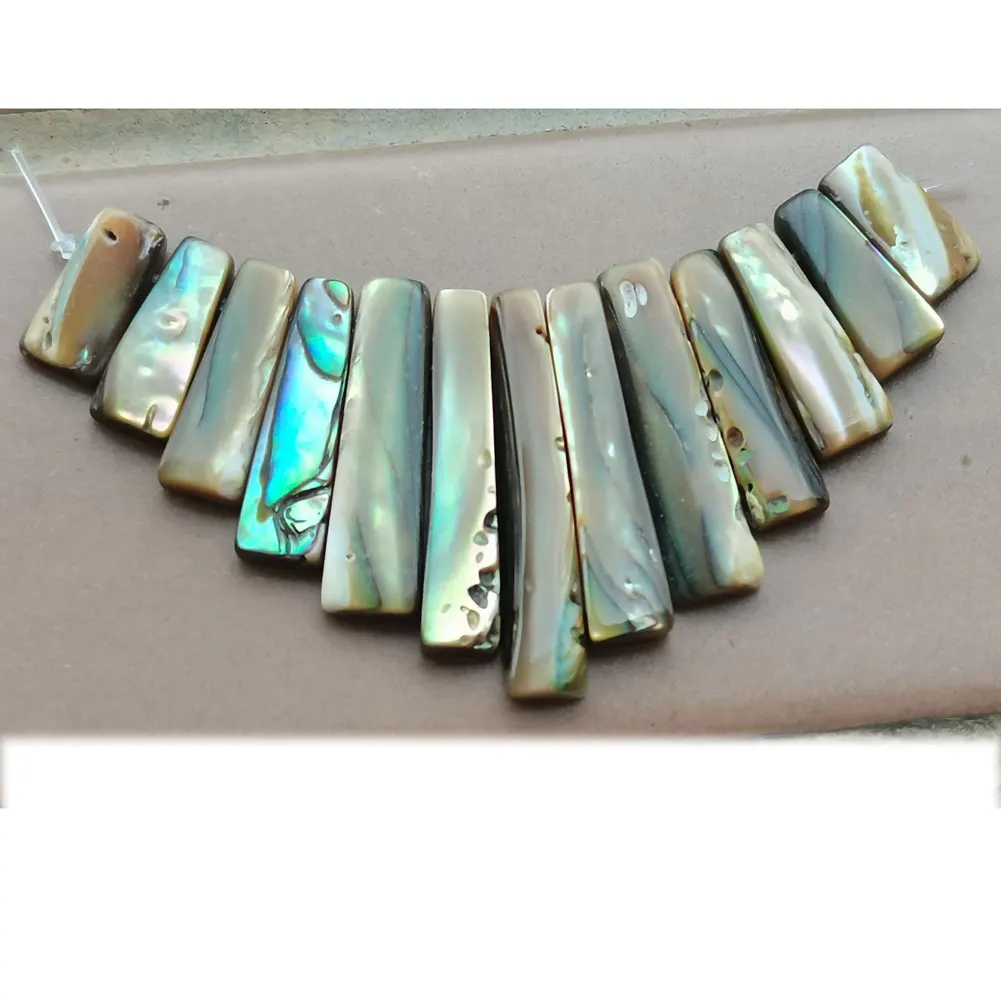 Women Fashion Jewelry New Zealand Abalone Shell Oblong Pendant Bead 13pcs 1Set  C3170 2